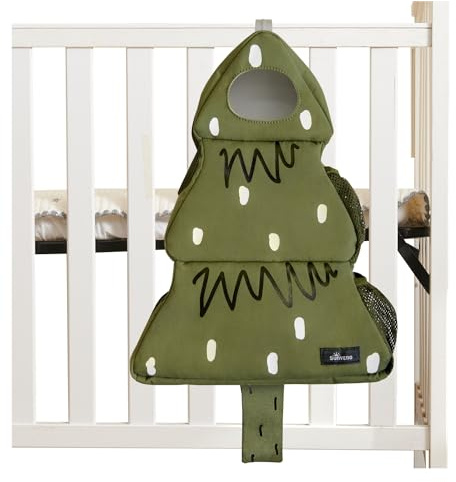 Sunevno Wickeltasche zum Aufhängen, Organizer für Wickeltisch, Krippe, Spielplatz oder Wand und Kinderzimmer, Kiefernbaum