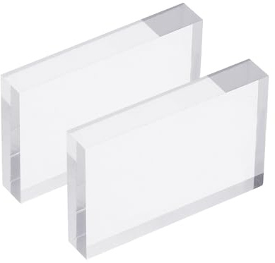 PATIKIL Acrylic Stamp Block, 2 Pack Clear Stamping Block with Grid Lines Decorative Mounting Blocks Set Rectangle for Scrapbooking DIY Crafts Cards Making