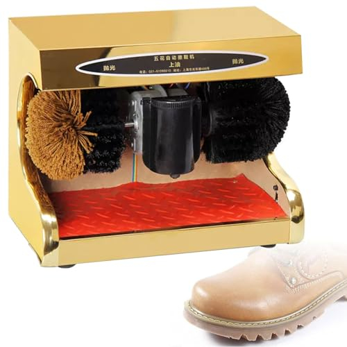 Miuxe Macchina Lustrascarpe Automatica per Ingresso Hotel - Lucidascarpe Elettrico Pubblico in Titanio con Spazzola Morbida E Dura - Kit Pulizia Scarpe a Induzione Automatica