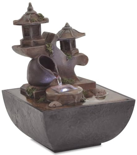 INLIFE Fontana da Interni con Luce a LED in Poliresina Casa e Giardino, Arredo (0,83KG)