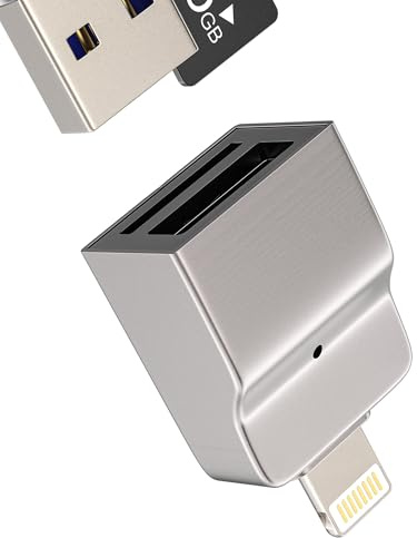 Adaptateur Lightning vers USB(2in1)pour IPhone 14 Micro SD Cartes Lecteur Câble 3.0 OTG TF Carte Lecteur Pour Apple MFI Certifié Clé Mémoire Carte Pour iPad Photo Clavier Externe Mémoire