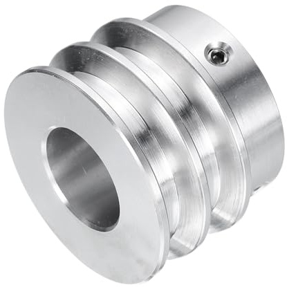 sourcing map V-Typ-Riemenscheibe, 19 mm Bohrung, 40 mm Außendurchmesser, Doppelrillen-Aluminiumlegierung, für Motorwellen-Bohrmaschine, 6 mm PU-Form-Riemen