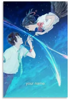 ZCHLATGDE Your Name Kimi No Na Wa Póster Pintura Decorativa Lienzo Arte de Pared Salón Póster Dormitorio Pintura, Arte de Pared Impresión de Imagen Moderna Decoración de Habitación Familiar 30 x 45 cm