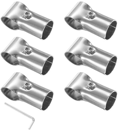 M METERXITY 6-Pack Structural Pipe Connector, T Clamps Stainless Steel Pipe Connector for OD 1.3 or 32MM Pipe, Conduit Connectors