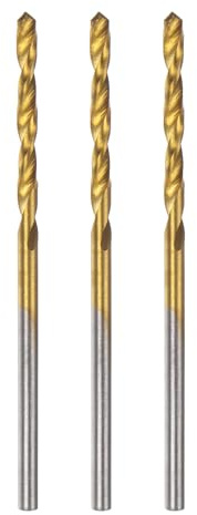 QUARKZMAN 3 Stück Brad Point Bohrer 2mm (5/64) Durchmesser Gerader Rund Schaft Metrische Brad Point Spiral Twist Bohrer für Schreiner Holzbearbeitung Kunststoff Gummi, Golden