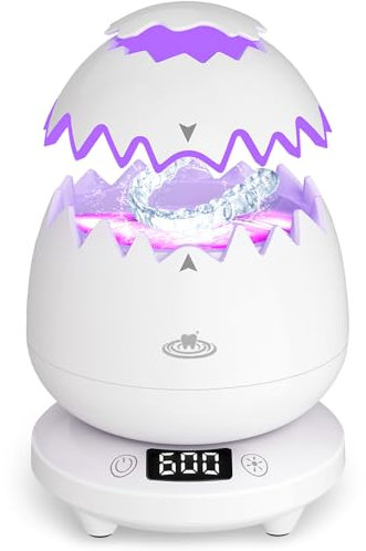 Pulitore ad ultrasuoni 2025 – 45000 Hz Ultrasonic Cleaner Dental Pod per binario dentale, protesi, retainer, allineatore, protesi, testina per spazzolino da denti, gioielli Retainer Cleaner