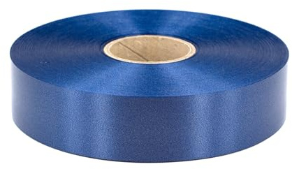 Geschenkband Ringelband 31mm x 100m wasserfest - 30 FARBEN in 5/10/19/31/50mm - Dekoband aus Kunststoff - Polyband Schleifenband zum Basteln von Weihnachtssternen & Autoschleifen - Dunkelblau