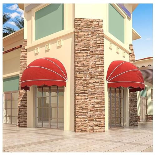 Toldo portátil rojo para ventanas y puertas, parasol plegable de tela con marco galvanizado para terraza, balcón y patio (60 cm)