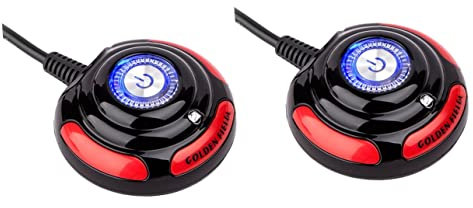 POPETPOP 2pcs Computer Desktop Main Case Off Button with Power Indicator Light and Reset Function Durable Computer Parts for Home Office and Bar Black Red