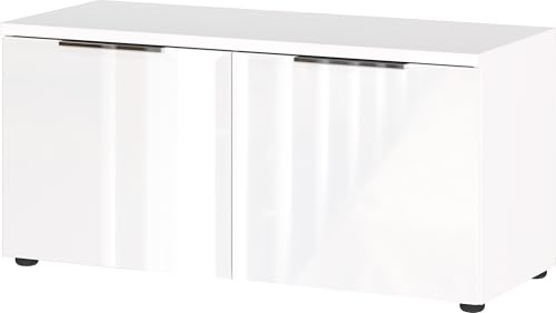 Germania Schuhbank 3419-84 GW-Genova, in Weiß, mit Glasfront, 97 x 47 x 40 cm (BxHxT)