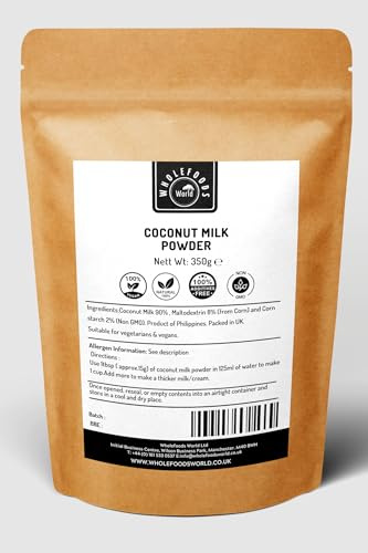 Coconut Milk Powder | 100% Natural | Non-GMO | Dairy-Free | Packed in Resealable Kraft Paper Pouch | Vegan & Vegetarian Friendly 350g