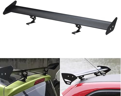 Aileron arrière Alvorox pour hayon, 100 cm, en alliage d'aluminium, installation à clipser, noir, finition poudre noire, améliore la stabilité de la voiture, modifications de voiture