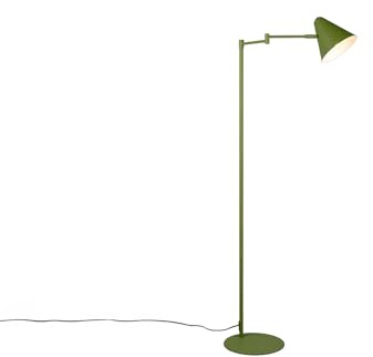 meineWunschleuchte Steh-Leuchte mit Schwenkarm Retro aus Metall in Grün | Höhe 126,5cm, mit E14 LED, stufenweise dimmbar, kleine Stehlampe, schwenkbares Leselicht, für Wohnzimmer & Schlafzimmer