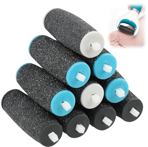 10 Stück Hornhautentferner Ersatzrollen, Ersatzrollen Kompatibel mit Scholl Velvet Smooth, Inklusive 4 extra groben 4 Grob 2 Fein Ersatzköpfen, Pediküre Fußpflege für Hornhautentferner Hornhautraspel