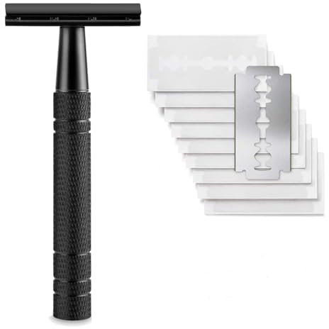 Sanfoelek Safety Razor Manual Shaving Razor Long Handle Traditional Razor