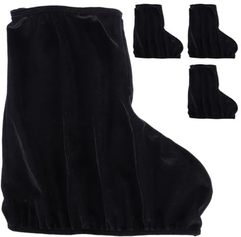 Gogogmee Lot de 2 Couvre-Bottes de Patinage Artistique Noirs en Velours Élastique Taille S Protège-Patins Ajustables pour Garçon et Filles Garçons et Filles Accessoires de Protection