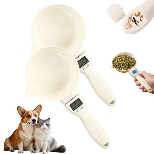 Digitale Löffelwaage, 2026 Neu Digital Measuring Spoon mit LCD-Display Feinwaage, Messlöffel Abnehmbare Löffelwaage für Mehl, Flüssigkeit, Hundefutter und Backen Messlöffel 3g bis 800 g (2Pcs)