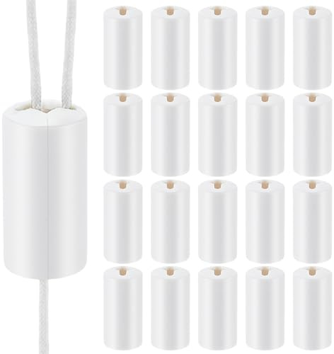 WEBEEDY 20 Pcs White Breakaway Cord Condensers, Anti Strangulation Blind Pull Cord Knobs Blind Cord Connector for Office Home Windows Upgrade, Households with Pets, 3.7x1.7cm
