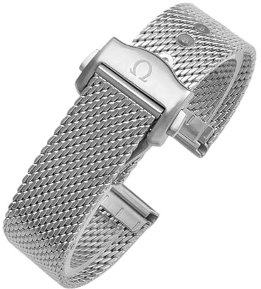 ROUREOX Klockarmband Rostfritt Stål 20mm Böjda Ändar Snabbfäste, Metall Ersättningslänk för Omega Seamaster 300 20mm