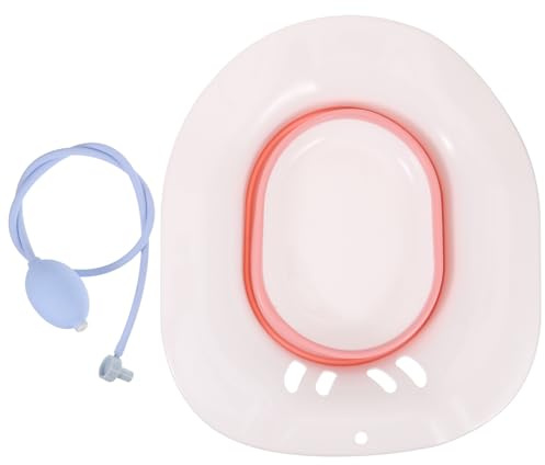 Bassin de Bain pour Soins de Siège en Plastique Rose Pliable | Surface Lisse, Nettoyage Intime, Forme Adaptée aux Hanches, Usage pour Grossesse et Patients Couleur Aléatoire