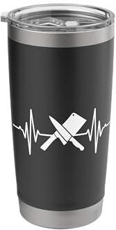 Butcher Cleaver and Knife Pulse Line Omnivore Meat Stainless Steel Insulated Tumbler