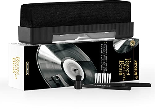 Vinyl Record Cleaner Kit Anti-Static Velvet Pad with Small Stylus Needles Brush Recorders Cleaning Tools for LP Vinyl Album Collection Daily Maintenance Keep Great Sounding Extent Life