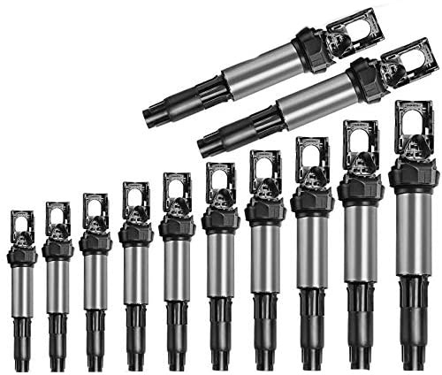 Frankberg 12x Zündspule Zündmodul 12131712219 | Kompatibel mit 3er Coupe E46, 3er Cabriolet E46, 5er F10 F18, 3er Touring E91, 5er Touring E39, X1 E84, 6er Coupe F13