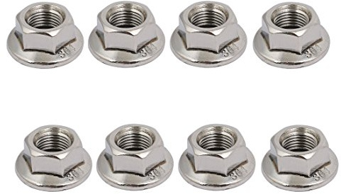 sourcing map 8 Stück M10 x 1mm Stellschraube Flanschmuttern Metrisch Feingewinde 304 Edelstahl Sechskantmutter