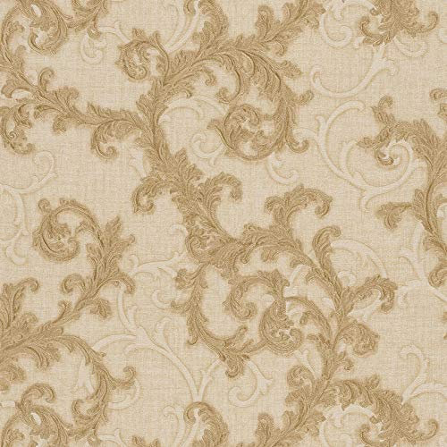 Papier peint baroque Tapisserie baroque Papier peint intissé Beige / crème Or 962312 | Papier peint pas cher