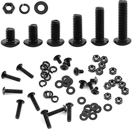 M3 Viti a Esagono Incassato in Acciaio Legato, Nero Viti Bulloni e Dadi Esagonali Assortimento di Rondelle (testa a Bottone) per Elettrodomestici Casa e Ufficio(esagono a Testa Tonda)
