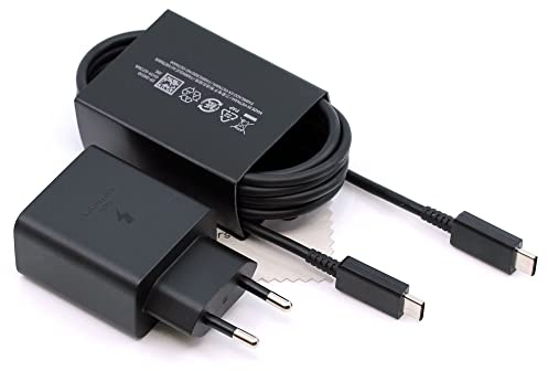Ladegerät für Samsung Galaxy S20 Ultra S10 Lite 45W USB-C mit mungoo Tuch | USB-C, 45W, für S20 Ultra/S20 Ultra 5G/S10 Lite/Note 10/Note 10 Plus/Tab S7/Tab S7 FE/Tab S7 Plus, mit mungoo Tuch