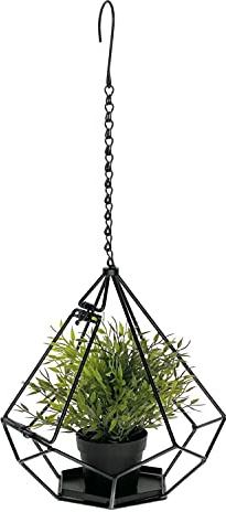 DanDiBo Blumenampel innen Metall Wand Hängepflanzen 64 cm 96075 S mit Tür 6 Ecken Pflanzenhänger Blumenhänger Topfhänger Blumen Blumentopfhänger Hängetopf
