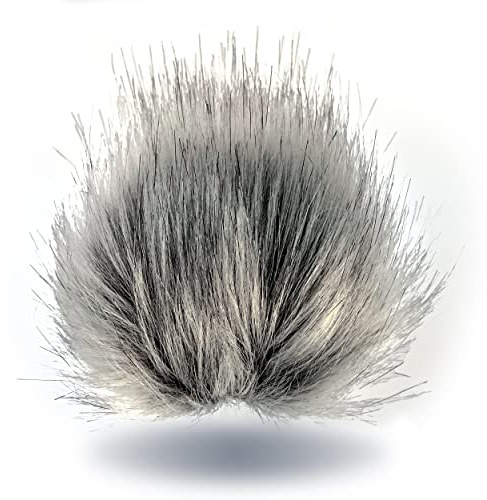 Wohnkult 15-17 cm Kunstfell Bommel mit Druckknopf Pelzbommel Pompon für Mützen Anhänger | 16 Farben (Dunkelgrau)