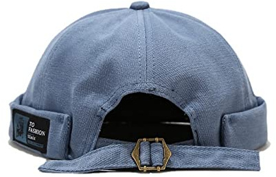 Faringoto Vintage Docker Cap Brimless Hat Solid Hip-Hop Soft Brimless Cap, blau, Einheitsgröße