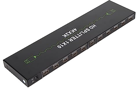 Commutateur HDMI 1 en 10 Sorties 4K UHD HDMI Switcher Splitter, 1x10 HDMI Switch Box Hub Support 4K 30Hz 3D 1080P, pour PS5 pour pour PS3 pour TV PC (Prise UE)