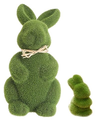 TOPPERFUN 2stücke Künstliche Ostermoss-hase Deko Tischdeko Aus Hochwertigem Material Lebensechte Dekofigur Für Frühlingsfeiern Und Osterdekoration Für Zuhause Und Garten