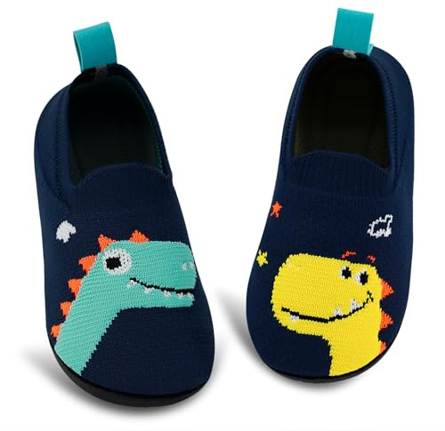 qpyysz Hausschuhe Kinder Junge Mädchen Turnschläppchen Jungen Barfuß Kinder Hausschuhe Einhorn Dino Fuchs Pantoffeln Atmungsaktive Rutschfest Lauflernschuhe