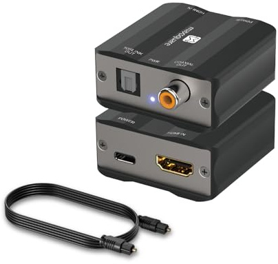 MAXSQUARE eARC/ARC HDMI to Optical/Coaxial Audio Extractor, eARC/ARC Audio Converter, Aluminum Case, Supports PCM2.0 Dolby5.1 DTS5.1 for TV Soundbar, Headphone, Amplifier, Home Theater, TAA Compliant