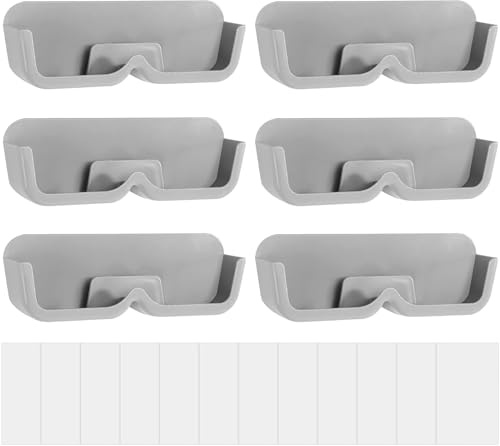 RoadLoo Brillenhalter, 6 Stück Brillenablage Wand Brillenaufbewahrung Brillenhalter Wand Brillenaufbewahrung Brillenablage Organizer Wandmontage zum Aufhängen der Brille Sonnenbrillen (grau)