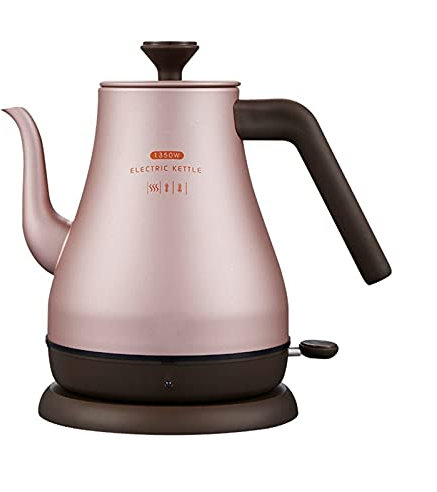 Bouilloire électrique 1350w acier inoxydable bouilloire électrique ménage petite capacité 1L kettle classique café pot automatique Bouilloire Électrique en Acier Inoxydable(Rose Gold)