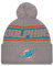 New Era Miami Dolphins NFL 2024 Sideline Sport Knit Grau Bommelmütze - One-Size