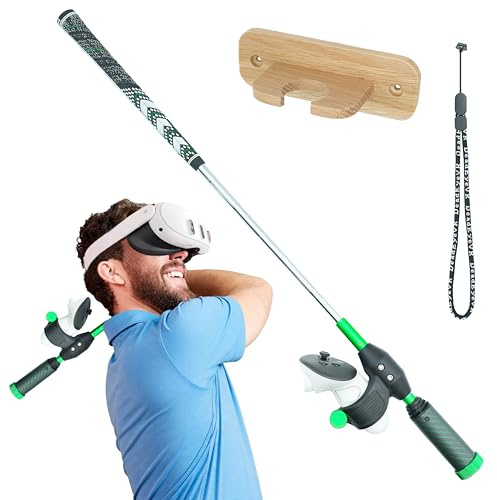 DeadEyeVR - DriVR Elite Chrome - Stepped Steel Golf Club for Meta Quest 2, 3, and Pro - Realistic VR Golf Simulator Handle - Adjustable Weighted VR Golf Club Grip for Enhanced Play