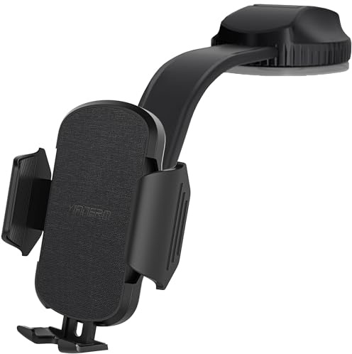 YIANERM Soporte Movil Coche,Ventosa Soporte Teléfono Móvil Coche Universal Parabrisas & Salpicadero Porta Movil Coche Compatible con Todos los teléfonos Inteligentes de 4-7 (Negro)