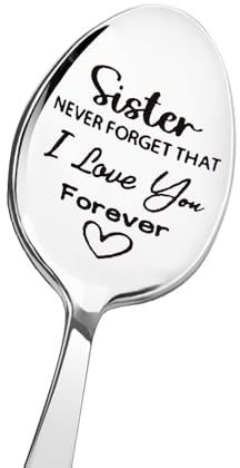 Birthday Christmas Gifts for Sister Sis I Love You Gifts for Sister Spoon Gift for Big Little Sister Gifts from Brother Sister Inspirational Motivational Gifts for Sister Coffee Tea Lovers