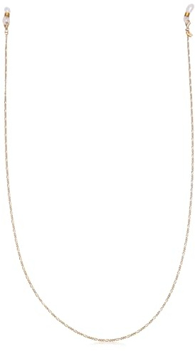 Kuzzoi Brillenband Brillenkette für den Mann aus 925 Sterling Silber 24K vergoldet Figaro Gliederkette für Sonnen- und Lesebrillen mit Gummiband Schlaufen Länge ca. 70 cm