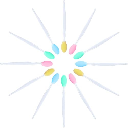 12 Piezas Cepillo exfoliante de silicona para labios de doble cara mini limpiador suave de labios para hombres mujeres labios más oscuros más suaves y con más volumen