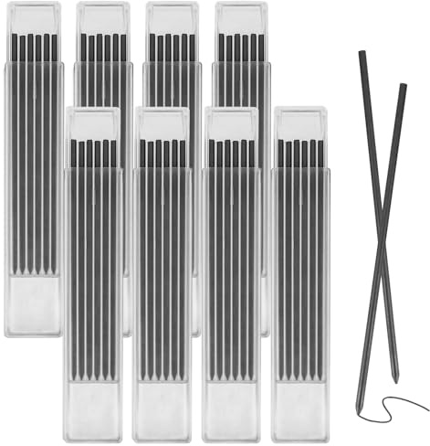 CTYUEYUN 48 Stück Bleistiftminen für Zimmermannsbleistift, 2.8mm Tieflochmarker Minen,Wasserdichte Solid Deep Hole Bleistift Minen Bleistift Bleistiftminen für Zimmerei Skizzen Schreiben（Schwarz）