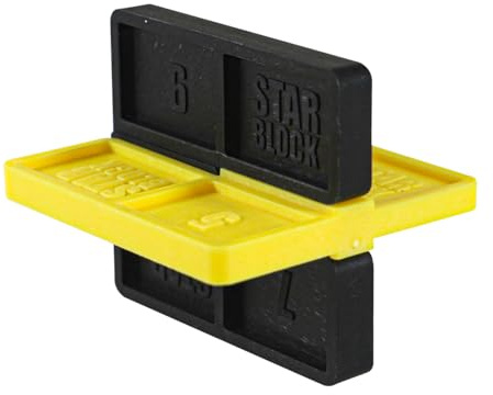 Starblock - Espaceurs de lames pour terrasse bois de 4/5/6 et 7mm, Seau de 24 pcs