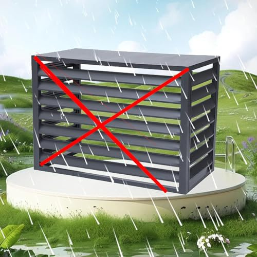 LKPMGOA Cubierta de Aire Acondicionado Exterior Aluminio, Valla para Aire Acondicionado, Reducción de Ruido, Valla de Privacidad, Resistencia a La Intemperie(Grey,1.5P)
