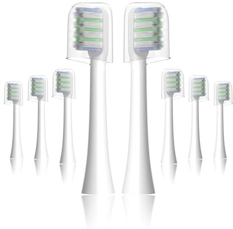 Whuppsi Lot de 8 têtes de rechange pour brosse à dents électrique Colgate | Également pour 360 et au total, poils doux, ultra fins, nettoyage semblable à du fil dentaire, poils DuPont arrondis aux